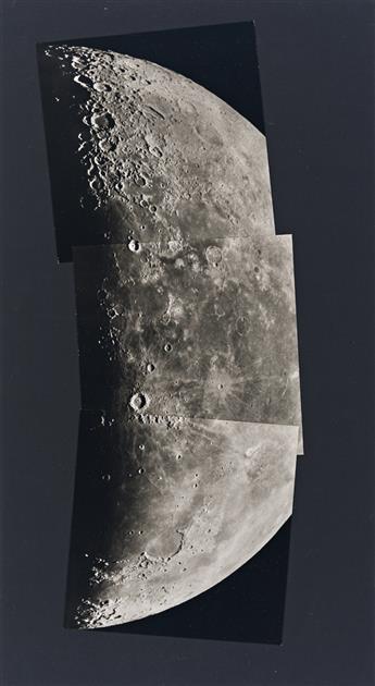 ADOLF VOIGT & HANS GIEBLER (active 1950s-2000s) An elegant series of 30 detailed photographs of the moon's surface on 10 panels, depic